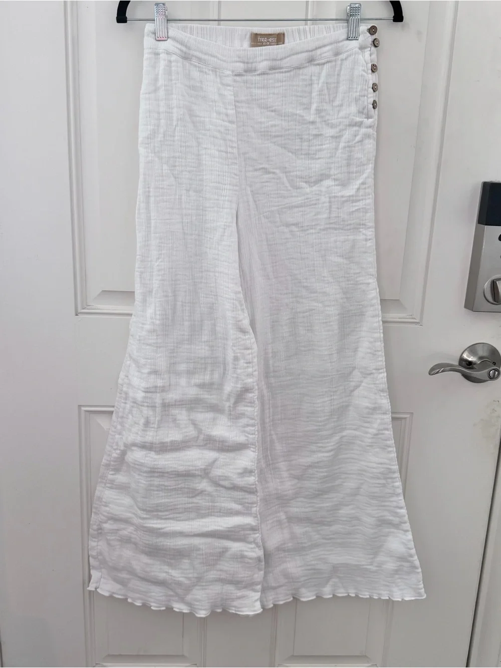 Free-est Free People Wide Leg Pants XS | White Boho